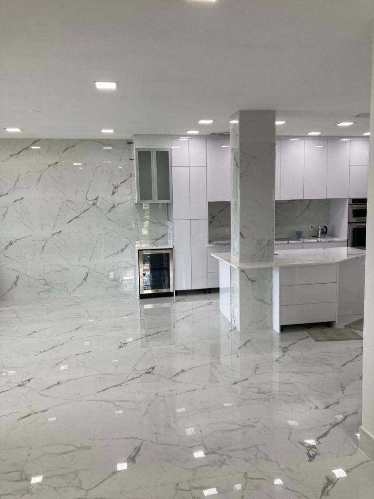 White Kitchen Cabinets in Open Concept Remodeled Kitchen | Gallery Showcase